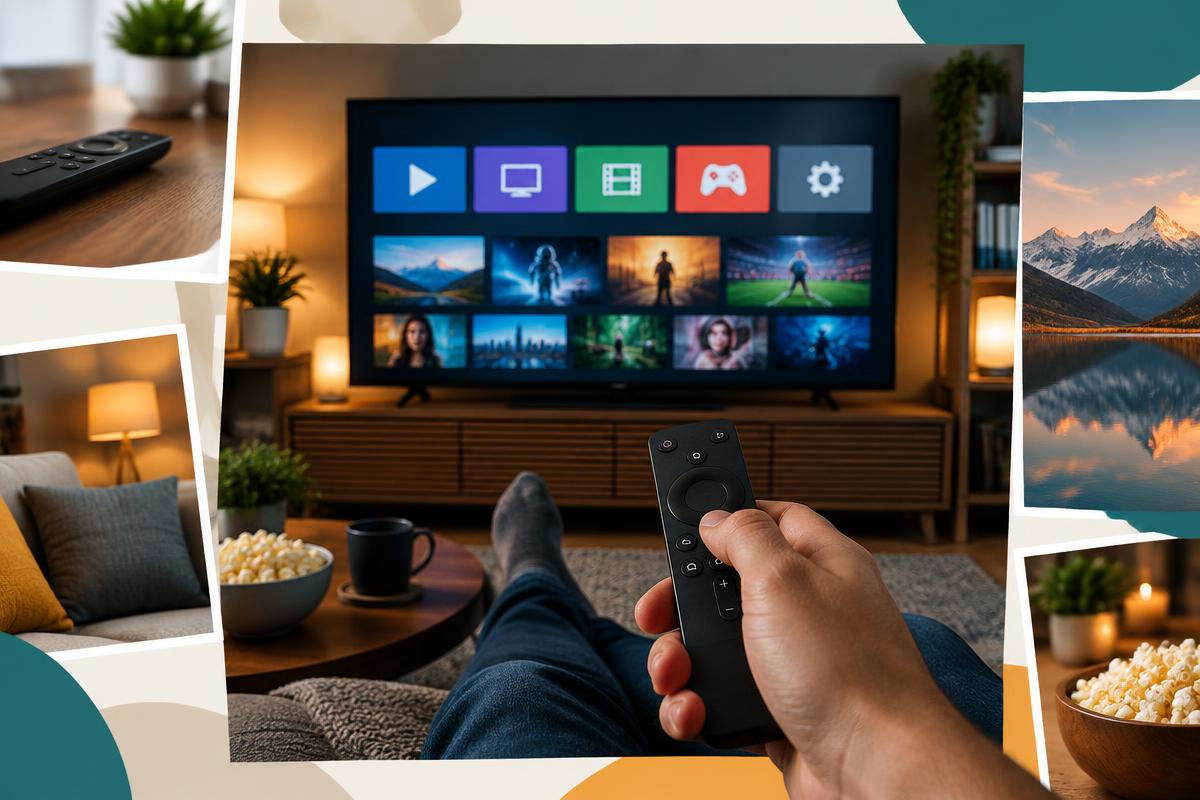 SSTV IPTV setup with remote and smart TV